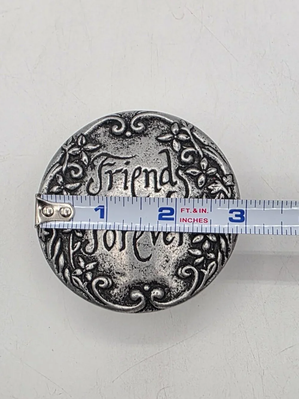 Vintage 2000 Carson Pewter Friends Forever Small Friendship Keepsake Trinket Box